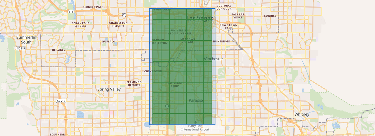 Geometry Operations API playground showing 40+ spatial operations including buffer, simplify, rotate, measurements, and generators